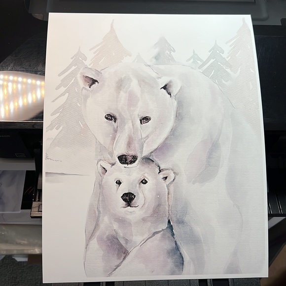 Watercolor Polar Bears Wall Art Illustration Print Poster Card Unframed - Picture 14 of 17